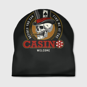 Шапка 3D с принтом CASINO   (Казино) в Курске, 100% полиэстер | универсальный размер, печать по всей поверхности изделия | 777 | cards | casino | chips | flash | fortune | game | jackpot | joker | luck | omaha | poker | roulette | straight | texas holdem | азарт | деньги | джекпот | джокер | игра | казино | карты | куш | лас вегас | масти | омаха | покер | рулетка | стрит | т