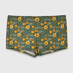 Мужские купальные плавки 3D с принтом Желтые цветочки и листья в Тюмени, Полиэстер 85%, Спандекс 15% |  | желтые цветы | листочки | листья | паттерн | цветочки | цветы