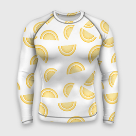 Мужской рашгард 3D с принтом Дольки лимона в Курске,  |  | Тематика изображения на принте: вкусно | вкусняшка | внусный | дольки | еда | желтый | лимон | лимончик | лимоны | паттерн | фрукт | фрукты