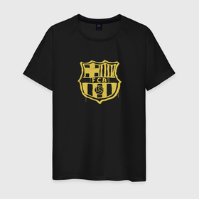 Мужская футболка хлопок с принтом FC Barcelona   Yellow Paint (2022) в Кировске, 100% хлопок | прямой крой, круглый вырез горловины, длина до линии бедер, слегка спущенное плечо. | 0x000000123 | barcelona | fcb | nou camp | барселона