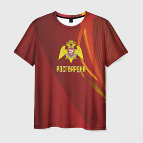 Мужская футболка 3D с принтом Росгвардия с эмблемой в Новосибирске, 100% полиэфир | прямой крой, круглый вырез горловины, длина до линии бедер | гвардия | орел | росгвардия | российская гвардия | эмблема | эмблема росгвардии