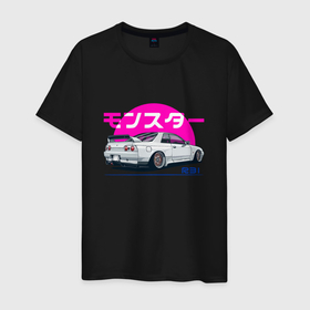 Мужская футболка хлопок с принтом Nissan Skyline 2023 в Новосибирске, 100% хлопок | прямой крой, круглый вырез горловины, длина до линии бедер, слегка спущенное плечо. | cars | gtr | nissan skyline | r34 gtr | машины | ниссан | ниссан скайлайн | субару | форестер | япония