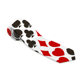 Галстук 3D с принтом Карточные Масти (Card Suits) , 100% полиэстер | Длина 148 см; Плотность 150-180 г/м2 | 777 | cards | casino | chips | flash | fortune | game | jackpot | joker | luck | omaha | poker | roulette | straight | texas holdem | tournament | азарт | бубны | джекпот | джокер | игра | казино | карточные масти | карты | крести | куш | лас вегас | маст