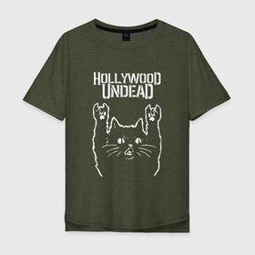 Мужская футболка хлопок Oversize с принтом Hollywood Undead Рок кот в Санкт-Петербурге, 100% хлопок | свободный крой, круглый ворот, “спинка” длиннее передней части | charlie scene | danny | funny man | hollywood | hollywood undead | j dog | johnny 3 tears | undead | альтернативный | андед | голивуд | голливудская нежить | группа | кот | кранккор | метал | нежить | реп | рок | рок кот | роккот | рэп | рэ