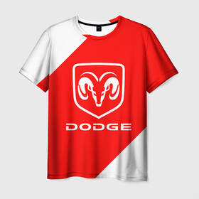 Мужская футболка 3D с принтом dodge   sport. в Курске, 100% полиэфир | прямой крой, круглый вырез горловины, длина до линии бедер | 2020 | auto | dodge | sport | авто | автомобиль | автомобильные | бренд | додж | марка | машины | спорт