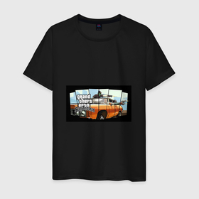 Мужская футболка хлопок с принтом GTA SA  Стреляем в Новосибирске, 100% хлопок | прямой крой, круглый вырез горловины, длина до линии бедер, слегка спущенное плечо. | gta | авто | бандиты | гта | машины | оружие | перестрелка | сан андреас