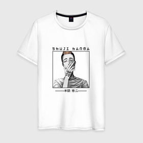 Мужская футболка хлопок с принтом Tokyo Revengers, Сюдзи Ханма в Курске, 100% хлопок | прямой крой, круглый вырез горловины, длина до линии бедер, слегка спущенное плечо. | Тематика изображения на принте: shuuji hanma | tokyo revengers | сюдзи ханма | токийские мстители | хамма