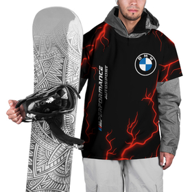 Накидка на куртку 3D с принтом BMW | Autosport + Молнии , 100% полиэстер |  | auto | autosport | b m w | bmv | bmw | logo | m power | moto | performance | power | series | sport | авто | б м в | бмв | лого | логотип | марка | молния | мото | перфоманс | символ | спорт