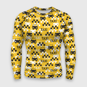 Мужской рашгард 3D с принтом Такси (Taxi) в Новосибирске,  |  | auto | car | car driver | car machine | driver | taxi | taxi driver | авто | автоводитель | автомобиль | водитель | водитель автомобиля | жёлто чёрный | маршрутка | машина | такса | такси | таксист | таксопарк | шахматные клетки