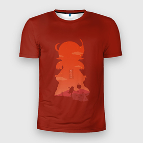 Мужская футболка 3D Slim с принтом Ускользающее солнце Мондштада Кли в Курске, 100% полиэстер с улучшенными характеристиками | приталенный силуэт, круглая горловина, широкие плечи, сужается к линии бедра | Тематика изображения на принте: genshin impact | арт | кли | красная девочка | мондштадт | рисунок | рыцарьискорка | ускользающее солнце
