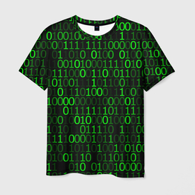 Мужская футболка 3D с принтом Бинарный Код (Binary Code) в Белгороде, 100% полиэфир | прямой крой, круглый вырез горловины, длина до линии бедер | 1 и 0 | css код | java | javascript | php | programmer | айтишник | арбитражник | бинарный код | вебмастер | верстальщик | двоичный код | интернет сеть | интернет технологии | информатика | ит специалист | матрица