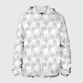 Мужская куртка 3D с принтом Зубной Врач (Дантист) в Новосибирске, ткань верха — 100% полиэстер, подклад — флис | прямой крой, подол и капюшон оформлены резинкой с фиксаторами, два кармана без застежек по бокам, один большой потайной карман на груди. Карман на груди застегивается на липучку | Тематика изображения на принте: camouflage | caries | dental doctor | dentist | nibbler | teeth | дантист | зубастик | зубной врач | зубной доктор | зубы | камуфляж | кариес | стоматолог