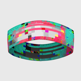Повязка на голову 3D с принтом Fashion glitch 2088 в Екатеринбурге,  |  | color | fashion | glitch | pattern | глитч | мода | узор | цвет
