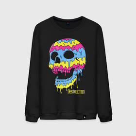 Мужской свитшот хлопок с принтом Distruction   Color skull   Vanguard в Тюмени, 100% хлопок |  | color | distruction | jaw | neon | teeth | vanguard | авангард | зубы | неон | пасть | разрушение | цвет