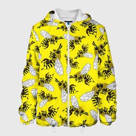 Мужская куртка 3D с принтом Пчелы на желтом , ткань верха — 100% полиэстер, подклад — флис | прямой крой, подол и капюшон оформлены резинкой с фиксаторами, два кармана без застежек по бокам, один большой потайной карман на груди. Карман на груди застегивается на липучку | bee | honey | insect | nature | spring | summer | sunny | yellow | весно | желтый узор | жук | крылья | лето | мед | много насекомых | насекомые | оса | пасечник | природа | пчела | пчелиный рой | пчелка | пчеловод | пчелы | рой пчел