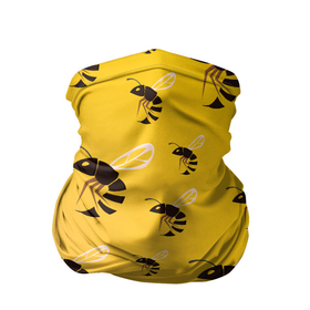 Бандана-труба 3D с принтом ПЧЕЛЫ | ПАТТЕРН в Тюмени, 100% полиэстер, ткань с особыми свойствами — Activecool | плотность 150‒180 г/м2; хорошо тянется, но сохраняет форму | Тематика изображения на принте: bees | insects | wasps | насекомые | оса | осы | полосатая | полосатый | пчела | пчелы