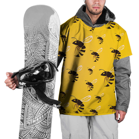 Накидка на куртку 3D с принтом ПЧЕЛЫ | ПАТТЕРН в Тюмени, 100% полиэстер |  | Тематика изображения на принте: bees | insects | wasps | насекомые | оса | осы | полосатая | полосатый | пчела | пчелы