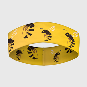 Повязка на голову 3D с принтом ПЧЕЛЫ | ПАТТЕРН в Тюмени,  |  | Тематика изображения на принте: bees | insects | wasps | насекомые | оса | осы | полосатая | полосатый | пчела | пчелы