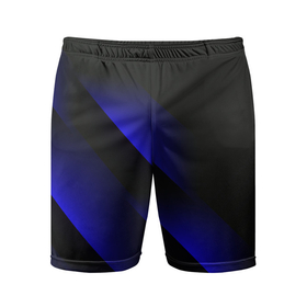 Мужские шорты спортивные с принтом Blue Fade | 3D (Синий градиент) в Курске,  |  | Тематика изображения на принте: 0x000000123 | 3d | fade | абстрактный рисунок | градиент | заливка | линии | неон | полосы | текстиль | текстура