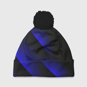 Шапка 3D c помпоном с принтом Blue Fade | 3D (Синий градиент) в Курске, 100% полиэстер | универсальный размер, печать по всей поверхности изделия | 0x000000123 | 3d | fade | абстрактный рисунок | градиент | заливка | линии | неон | полосы | текстиль | текстура