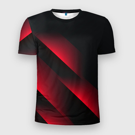 Мужская футболка 3D Slim с принтом Red Fade | 3D (Красный градиент) в Белгороде, 100% полиэстер с улучшенными характеристиками | приталенный силуэт, круглая горловина, широкие плечи, сужается к линии бедра | 0x000000123 | 3d | fade | абстрактный рисунок | градиент | заливка | линии | неон | полосы | текстиль | текстура