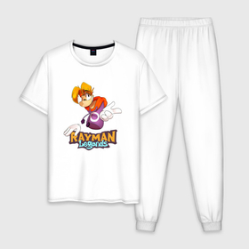 Мужская пижама хлопок с принтом Rayman | Legends в Белгороде, 100% хлопок | брюки и футболка прямого кроя, без карманов, на брюках мягкая резинка на поясе и по низу штанин
 | globox | rayman | rayman legends | глобокс | реймен | рэйман | рэймэн | человечек