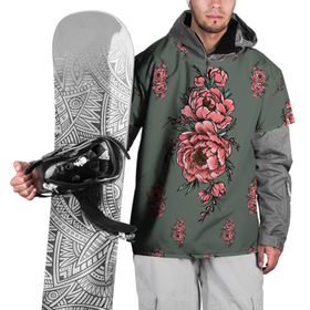 Накидка на куртку 3D с принтом Нежные пионы на сером фоне в Белгороде, 100% полиэстер |  | Тематика изображения на принте: букет | весна | ветка | лето | листья | на сером | на темном | пионы | розовые | цветочки | цветущий | цветы