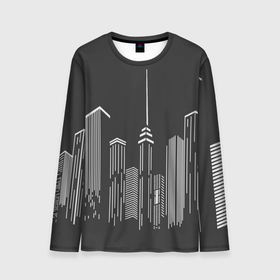 Мужской лонгслив 3D с принтом Большие города в Курске, 100% полиэстер | длинные рукава, круглый вырез горловины, полуприлегающий силуэт | башня | высокий | высотка | высотки | город | городской | дом | дома | москва | нью йорк | сити | урбанизм