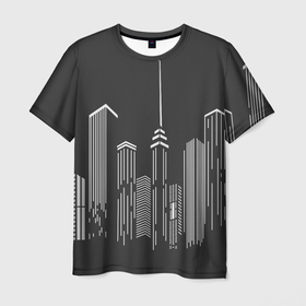 Мужская футболка 3D с принтом Большие города в Кировске, 100% полиэфир | прямой крой, круглый вырез горловины, длина до линии бедер | башня | высокий | высотка | высотки | город | городской | дом | дома | москва | нью йорк | сити | урбанизм