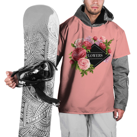 Накидка на куртку 3D с принтом Flower street , 100% полиэстер |  | 8 марта | букет | надпись | полоски | цветов