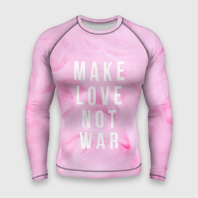 Мужской рашгард 3D с принтом Make love not var в Тюмени,  |  | love | make | make love not var | not | var | война | делайте любовь | мех | нежно розовый | нет войне | розовый