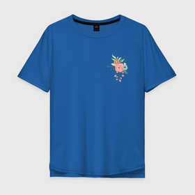 Мужская футболка хлопок Oversize с принтом Весенний букет в Тюмени, 100% хлопок | свободный крой, круглый ворот, “спинка” длиннее передней части | букет | бутоны | весна | роза | цветы