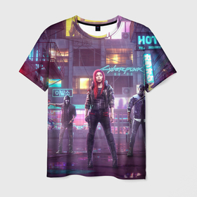Мужская футболка 3D с принтом Cyberpunk 2077 Vi  Ви в Белгороде, 100% полиэфир | прямой крой, круглый вырез горловины, длина до линии бедер | 2077 | cyberpunk | cyberpunk 2077 | night city | vi | ви | кибер | киберпанк | найтсити | панк