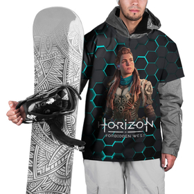 Накидка на куртку 3D с принтом Horizon 3d соты , 100% полиэстер |  | aloy | horizon | horizon forbidden west | horizon zero dawn | харайзон | хорайзон | элой