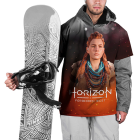 Накидка на куртку 3D с принтом Horizon Fire Aloy в Петрозаводске, 100% полиэстер |  | aloy | horizon | horizon forbidden west | horizon zero dawn | харайзон | хорайзон | элой