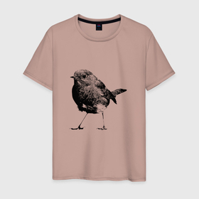 Мужская футболка хлопок с принтом Птаха воробей | Sparrow в Новосибирске, 100% хлопок | прямой крой, круглый вырез горловины, длина до линии бедер, слегка спущенное плечо. | Тематика изображения на принте: bird | sparrow | tree sparrow | воробей | воробушек | воробьиха | пернатые | полевой воробей | пташка | птенец | птица | птичка