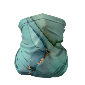Бандана-труба 3D с принтом FluidArt в Тюмени, 100% полиэстер, ткань с особыми свойствами — Activecool | плотность 150‒180 г/м2; хорошо тянется, но сохраняет форму | арт | бирюза | линии | мрамор | флюидарт