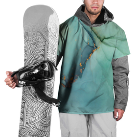 Накидка на куртку 3D с принтом FluidArt в Курске, 100% полиэстер |  | Тематика изображения на принте: арт | бирюза | линии | мрамор | флюидарт