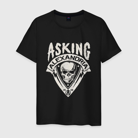 Мужская футболка хлопок с принтом Asking Alexandria рок группа , 100% хлопок | прямой крой, круглый вырез горловины, длина до линии бедер, слегка спущенное плечо. | Тематика изображения на принте: asking alexandria | rock | аскинг александриа | группа | группы | метал | музыка | рок | хэви метал | электроникор