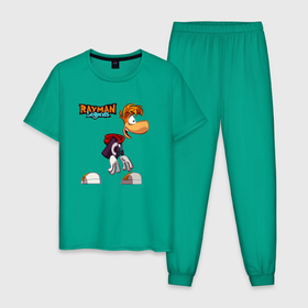 Мужская пижама хлопок с принтом Rayman вид сбоку в Курске, 100% хлопок | брюки и футболка прямого кроя, без карманов, на брюках мягкая резинка на поясе и по низу штанин
 | legends | rayman | rayman legends | глобокс | рейман | рэйман | рэймэн