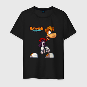 Мужская футболка хлопок с принтом Rayman вид сбоку в Петрозаводске, 100% хлопок | прямой крой, круглый вырез горловины, длина до линии бедер, слегка спущенное плечо. | legends | rayman | rayman legends | глобокс | рейман | рэйман | рэймэн