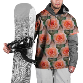 Накидка на куртку 3D с принтом нежные розы паттерн в Санкт-Петербурге, 100% полиэстер |  | Тематика изображения на принте: паттерн | роза | розовые розы | розы | цветы