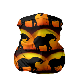 Бандана-труба 3D с принтом Силуэт слона паттерн в Тюмени, 100% полиэстер, ткань с особыми свойствами — Activecool | плотность 150‒180 г/м2; хорошо тянется, но сохраняет форму | африка | паттерн | силут | слон | слоник | слоны
