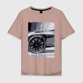 Мужская футболка хлопок Oversize с принтом Lexus   Wheel в Кировске, 100% хлопок | свободный крой, круглый ворот, “спинка” длиннее передней части | car | lexus | power | prestige | wheel | автомобиль | колесо | лексус | мощь | престиж