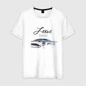 Мужская футболка хлопок с принтом Lexus   Concept в Санкт-Петербурге, 100% хлопок | прямой крой, круглый вырез горловины, длина до линии бедер, слегка спущенное плечо. | car | concept | lexus | prestige | автомобиль | лексус | престиж