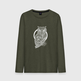 Мужской лонгслив хлопок с принтом Celtic Owl в Тюмени, 100% хлопок |  | геометрия | кельтский | птица | руны | славянский | сова | тотем | узоры | филин