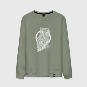 Мужской свитшот хлопок с принтом Celtic Owl в Белгороде, 100% хлопок |  | геометрия | кельтский | птица | руны | славянский | сова | тотем | узоры | филин