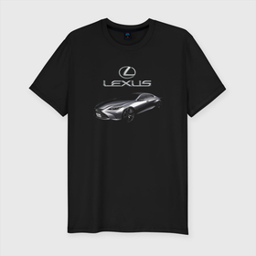 Мужская футболка хлопок Slim с принтом Lexus   Concept   Prestige в Курске, 92% хлопок, 8% лайкра | приталенный силуэт, круглый вырез ворота, длина до линии бедра, короткий рукав | car | lexus | power | prestige | автомобиль | лексус | мощь | престиж