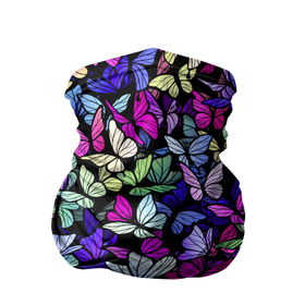 Бандана-труба 3D с принтом Витражные бабочки , 100% полиэстер, ткань с особыми свойствами — Activecool | плотность 150‒180 г/м2; хорошо тянется, но сохраняет форму | 8 марта | butterfly | бабочки | бобочка | крылья | мотыльки | насекомые | паттерн