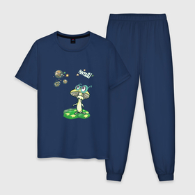 Мужская пижама хлопок с принтом Мечтай Даже гриб мечтает. в Тюмени, 100% хлопок | брюки и футболка прямого кроя, без карманов, на брюках мягкая резинка на поясе и по низу штанин
 | веселый | грибная иллюстрация | грибнику | грибочек | грибы мультяшные | дети | детский | малышу | мечтай | мечтать | мечты | мультфильм | мультяшные грибы | подарок ребенку | прикольный гриб